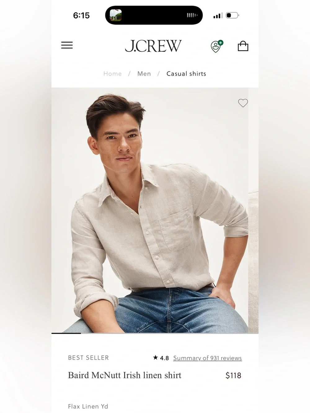 J. Crew soft irish
